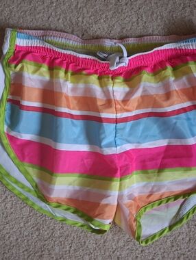 Athletic Women's Striped Swim/Running Shorts - Multicolor